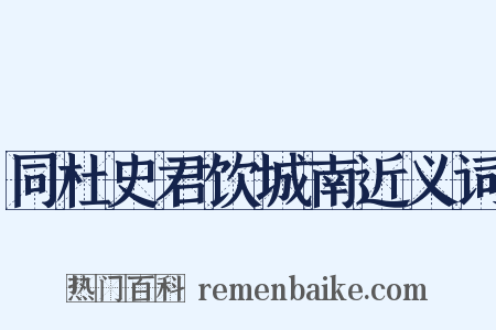 同杜史君饮城南近义词是什么意思的图片